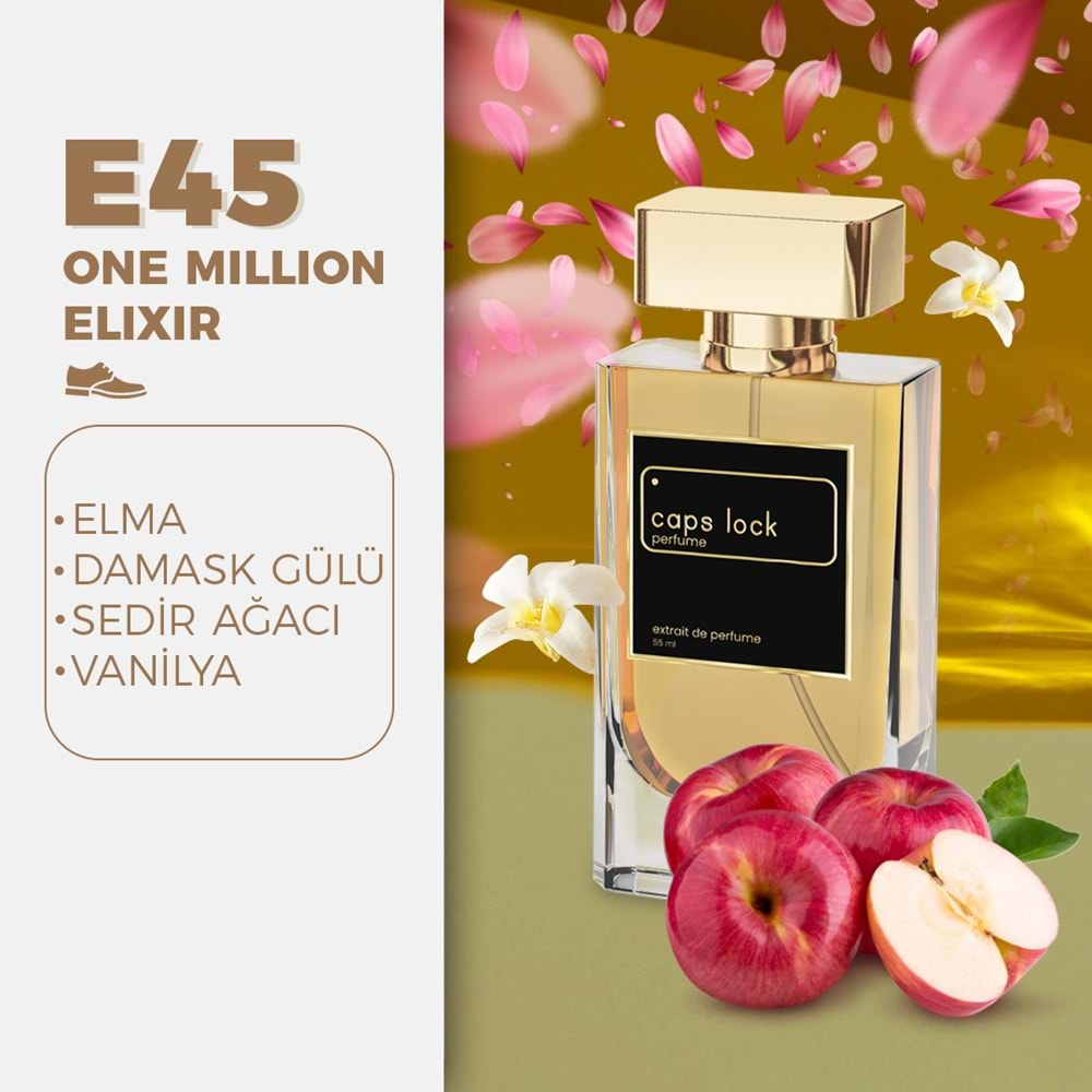 CAPS LOCK PERFUME E45-(Paco Rabanne-1 Million Elixir Muadili) 55 ml.