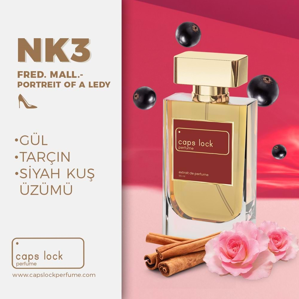 CAPS LOCK PERFUME NK3-(Frederic Malle-Portrait of a Lady Muadili) 55 ml.